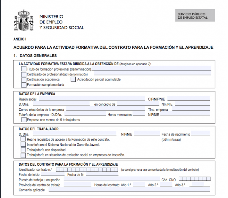 El Anexo Formativo Debe Enviarse Al Inicio Del Contrato De Formaci N