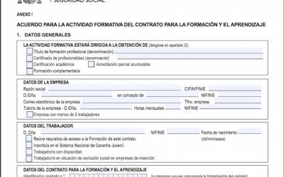 El Anexo formativo debe enviarse al inicio del contrato de formación