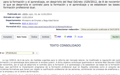 Publicada en el BOE la Orden ESS/2518/2013 que regula los aspectos formativos del contrato de formación