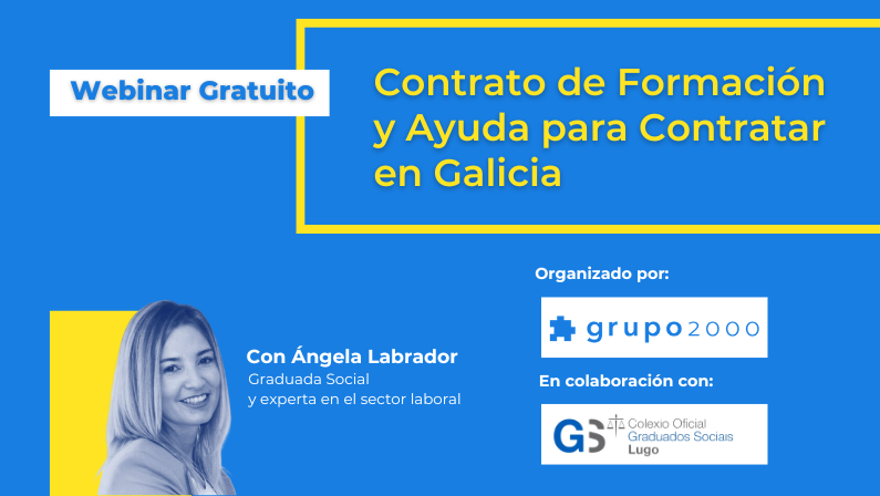 Webinar Contrato de Formación y Ayuda para contratar en Galicia con CGS Lugo