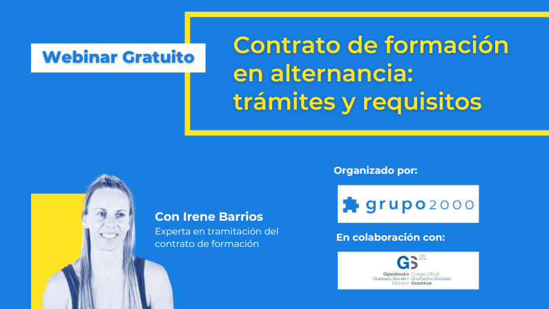 Webinar Contrato de formación en alternancia: trámites y requisitos con CGS Guipúzcoa