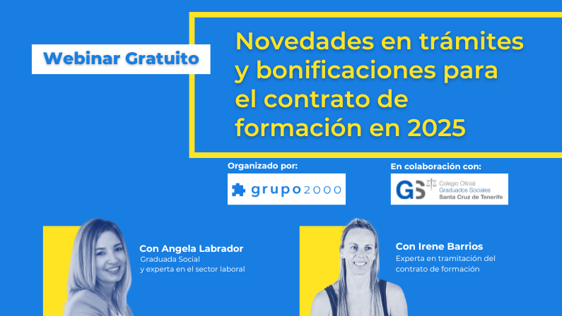 Webinar Novedades en trámites y bonificaciones para el contrato de formación en 2025 con CGS Tenerife